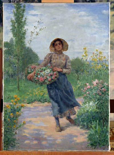 Picking flowers, 1897 by Albert Lambert